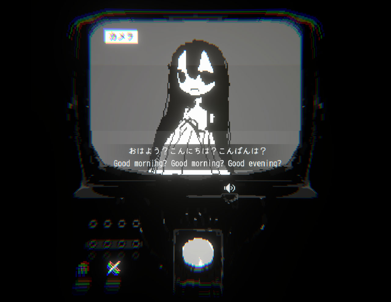 OLC:XXXX ボタンと少女が確認できるプレイスクリーンショット
