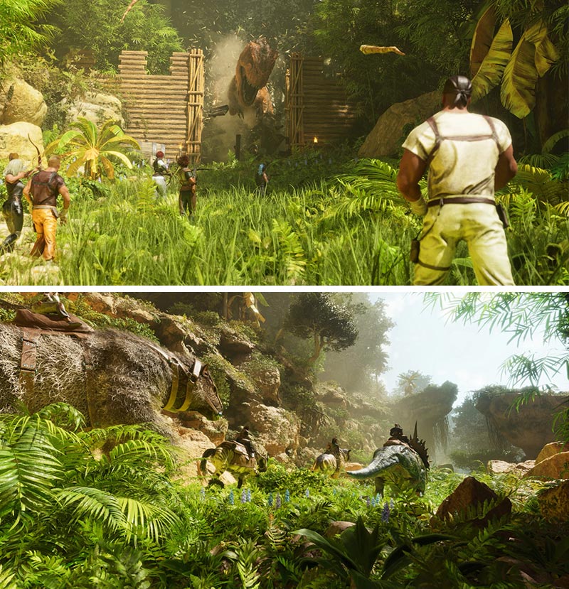Ark: Survival Evolved　恐竜が生息する過酷な世界、恐竜を仲間にして移動するスクリーンショット