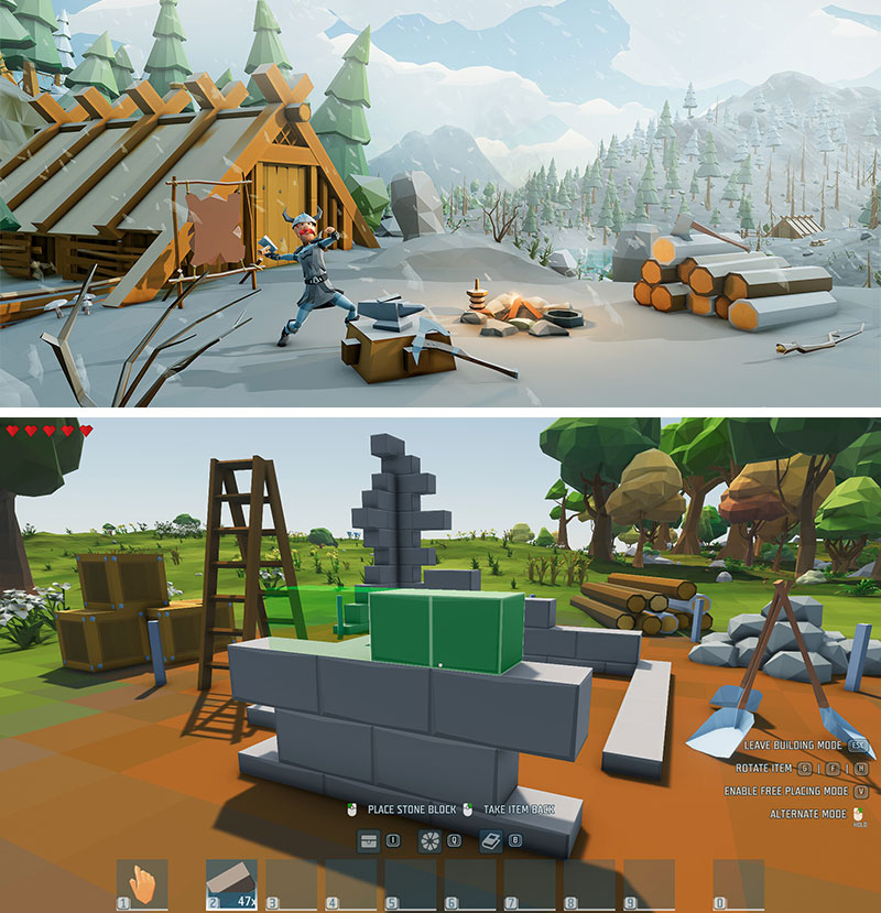 Ylands　島を探索して資源を集めて建築するスクリーンショット