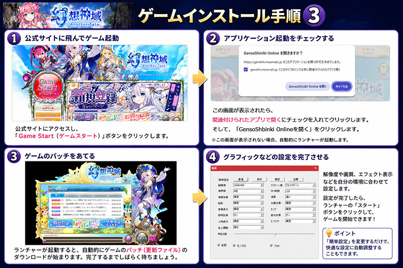幻想神域 Another Fate ゲームインストールの手順紹介イメージ