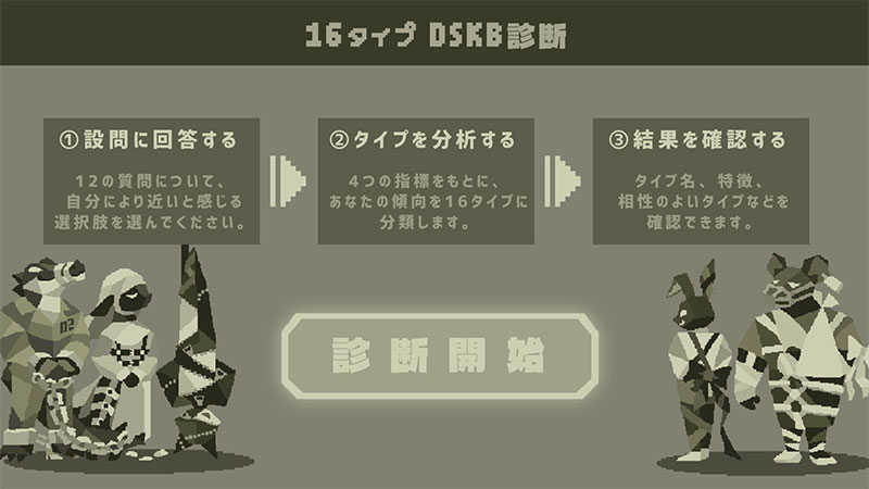 16 DSKB Types 診断開始スクリーンショット