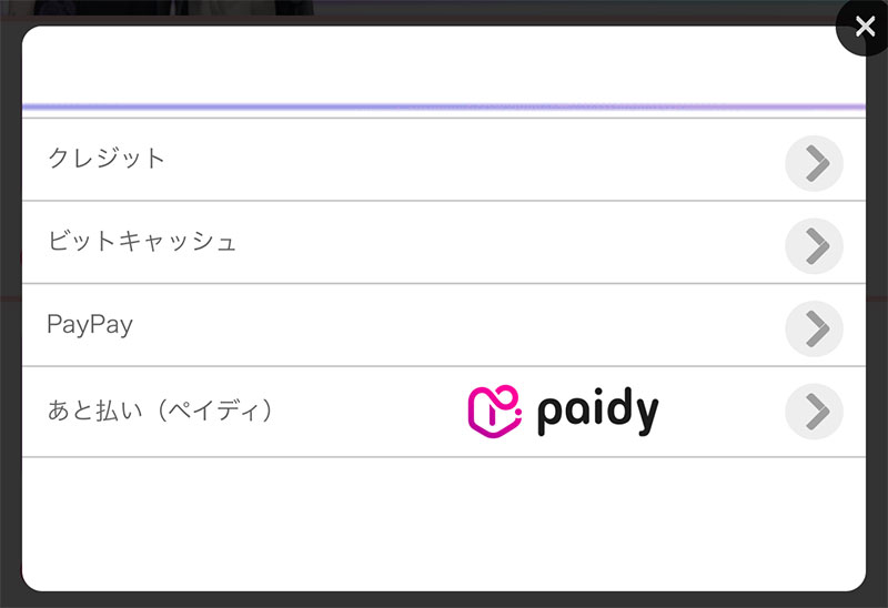 プラスメイト(PLUSMATE) 支払い方法選択スクリーンショット